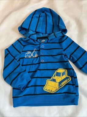 “Bundle 10/$13” Carter's 18m Blue Striped Hooded Fleece toddler boy sweater